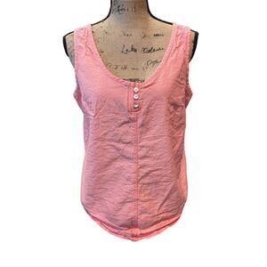 Ocean + Coast Women's XL Pink Henley Sleeveless Tank Top